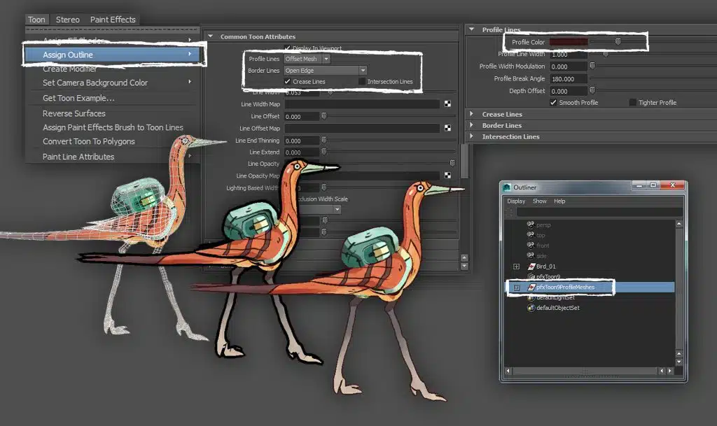 Passo a passo: adicionando toon outline no Maya.