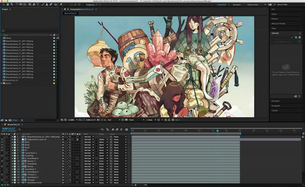 Composição final no After Effects.