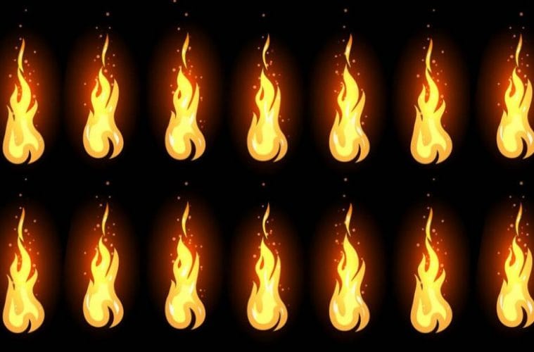 Animação de fogo frame-a-frame